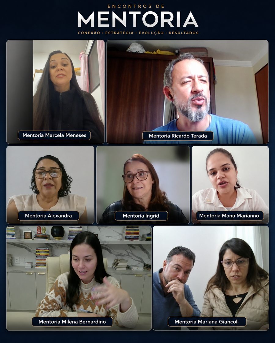 Encontros de mentoria com mentorados do Paulo Santos